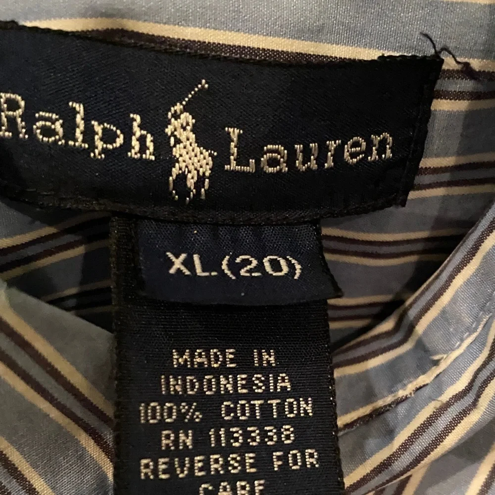 Ralph Lauren Kids Blue Striped Button Down Shirt